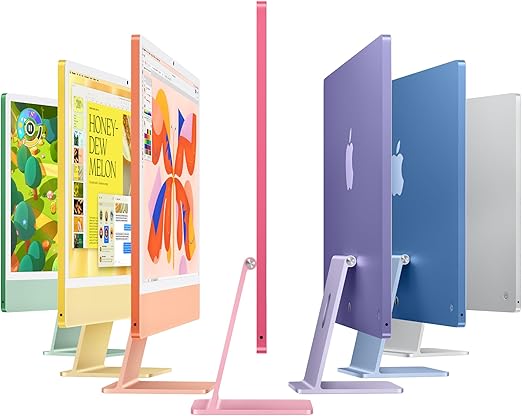 Apple 2024 iMac All-in-One Desktop Computer with M4 chip with 10-core CPU and 10-core GPU: Built for Apple Intelligence, 24-inch Retina Display, 16GB Unified Memory, 256GB SSD Storage; Silver