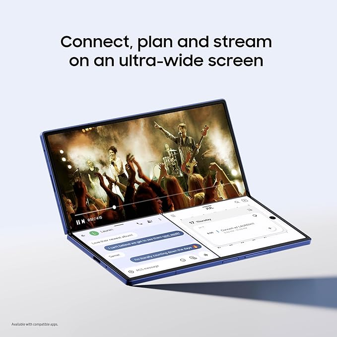 Samsung Galaxy Z Fold7 Cell Phone, 256GB AI Smartphone, Unlocked Android, AI Photo Edits, Large Screen, Long Battery Life, 2025, US 1 Yr Manufacturer Warranty, Blue Shadow