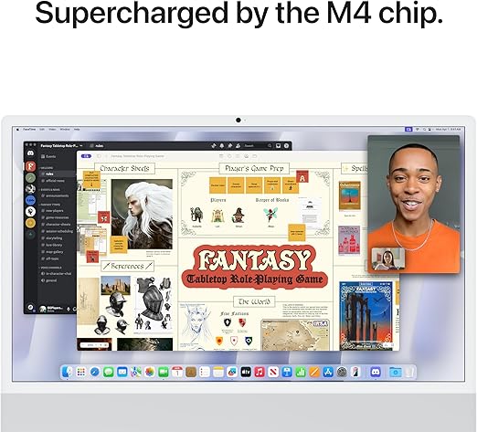 Apple 2024 iMac All-in-One Desktop Computer with M4 chip with 10-core CPU and 10-core GPU: Built for Apple Intelligence, 24-inch Retina Display, 16GB Unified Memory, 256GB SSD Storage; Silver